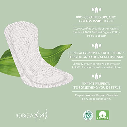 Organyc 100% Certified Organic Cotton Folded Panty Liner, Ultra Thin, Light Flow, 24 Count Organyc uk supplements