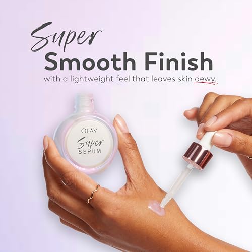 Olay Super Serum - Glow Serum for Face - Activated Niacinamide, Vitamin C & E, Collagen Peptide, AHA - 5-in-1 Benefits - Brightens, Hydrates, Smooths, Firms, Evens Tone, Proactive Anti-Aging, 1.7 Oz Olay uk supplements