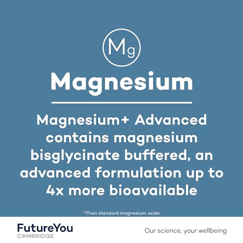FutureYou Magnesium+ Advanced (28 Capsules). High Strength Magnesium Supplements for Women & Men FutureYou Cambridge uk supplements