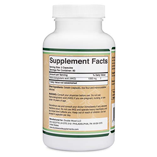 AKG Supplement (Alpha Ketoglutaric Acid) 1,000mg Per Serving (180 Capsules) Different Double Wood Supplements uk supplements