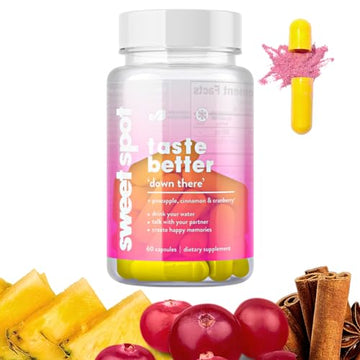 Sweet Spot - Pineapple Extract Vaginal Probiotics to Taste Great - 60 Capsules - Supports Vaginal Health TASTE THE SWEET SPOT uk supplements