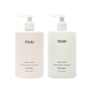 OUAI Hand Wash and Hand Lotion Set, Dean Street Scent - Moisturizes and Exfoliates with Daily Use - Made with Jojoba Esters, Avocado & Rosehip Oils (16 Fl Oz Each) OUAI uk supplements