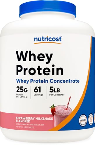Nutricost Whey Protein Concentrate (Strawberry Milkshake) 5LBS - Gluten Free Nutricost uk supplements