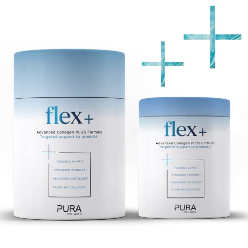 Pura Collagen Powdered Supplement Flex+, 10,000 mg Hydrolysed Peptides, Vitamin C & Manganese Pura Collagen uk supplements