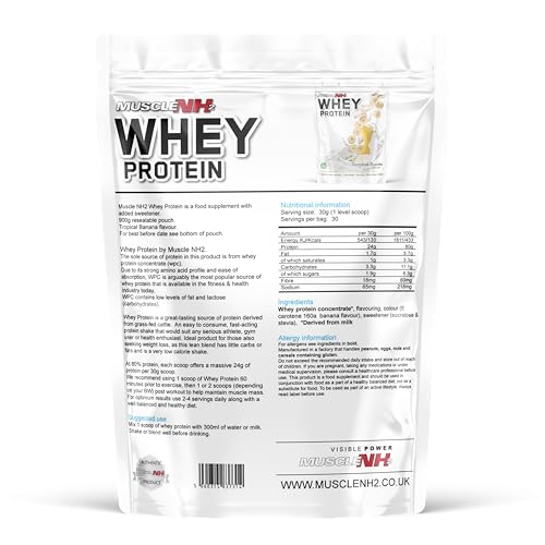 MuscleNh2 Whey Protein Powder Milk Protein, Soy Free, Gluten Free, Naturally Occurring BCAAs MuscleNh2 uk supplements