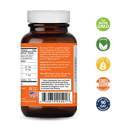 Real-Zymes™ KETO Digestive Enzymes Supplement with Probiotics for Better Digestion PURE ESSENCE LABS uk supplements