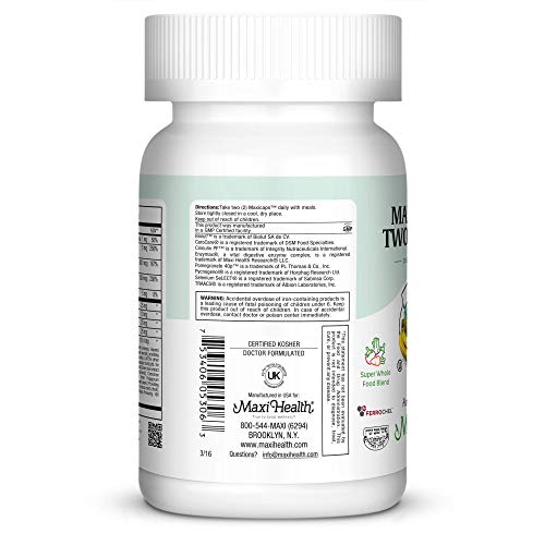 Maxi Health Multivitamin for Women & Men – Vitamin and Mineral Supplements for Energy and Wellness Support – Kosher Vitamins and Minerals Supplement – 60 Multivitamin Capsules Maxi Health uk supplements