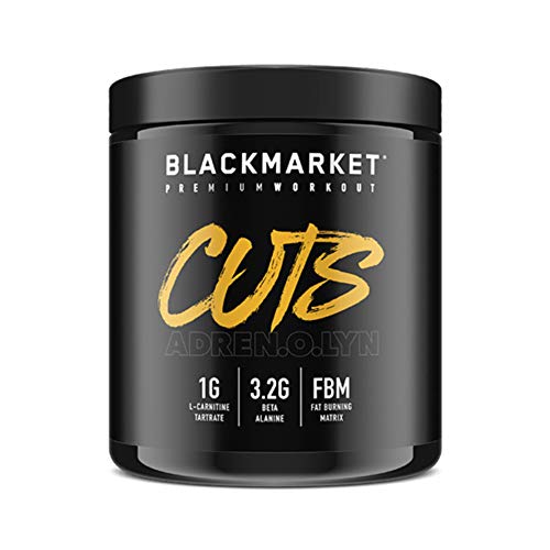 BLACKMARKET CUTS Pre Workout - Flavored Energy Powdered Drink Mix for Men BLACKMARKET uk supplements