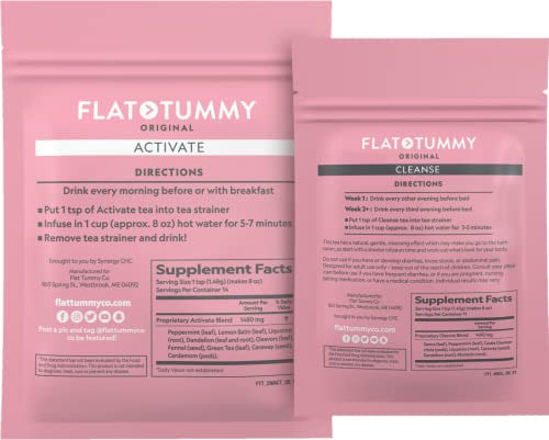 Flat Tummy Tea – 2-step, 4 Week Program – Detox Tea to Boost Energy & Reduce Bloating Flat Tummy Tea uk supplements