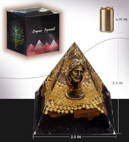 FENGSHUI-CAISHEN Mini Jesus Figurine in Healing Crystal Orgone Pyramid - Obsidian Tiger's Eye FENGSHUI-CAISHEN uk supplements