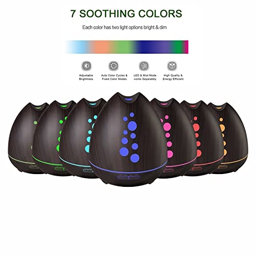 TGE Unique 400ML Essential Oil Diffuser for Essential Oils Bluetooth Music Speaker with Remote 7 Color LED Generic uk supplements