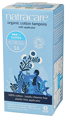 Natracare Organic Cotton Super Tampons with Cardboard Applicator, Plastic Free, Chlorine Free NATRACARE uk supplements