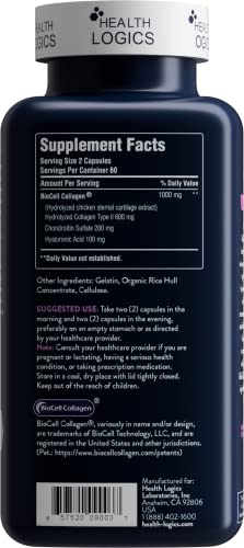 Health Logics BioCell Collagen Joint and Skin Care 120 Capsules HEALTH LOGICS uk supplements