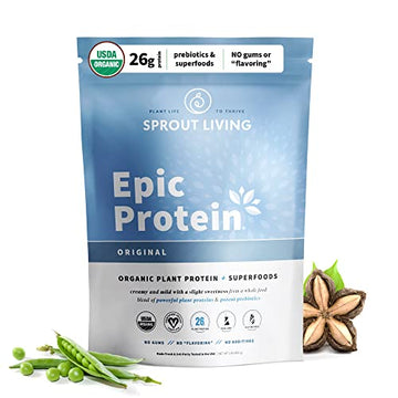 Sprout Living, Epic Protein, Plant Based Protein & Superfoods Powder, Original, Unflavored Sprout Living uk supplements
