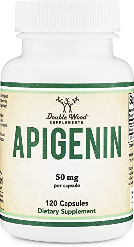 Apigenin Supplement - 50mg per Capsule, 120 Count (Powerful Bioflavonoid Found Double Wood Supplements uk supplements