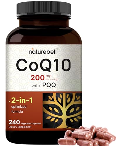 NatureBell CoQ10 (Ubiquinone) 200mg with PQQ, 240 Veggie Capsules | Stable High NatureBell uk supplements