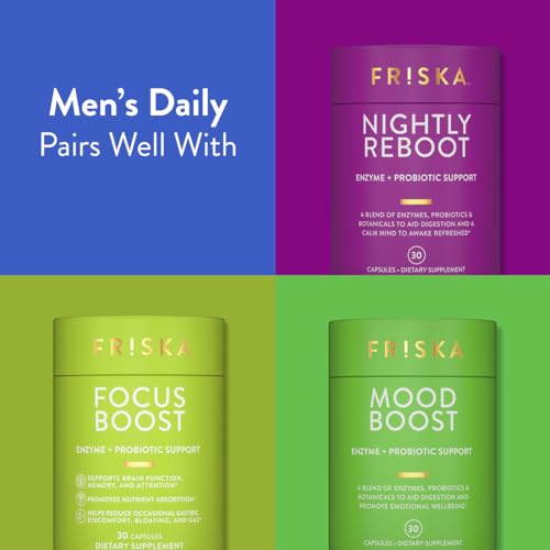 FRISKA Men’s Daily Digestive Enzyme and Probiotics Supplement, Natural Support FR!SKA uk supplements