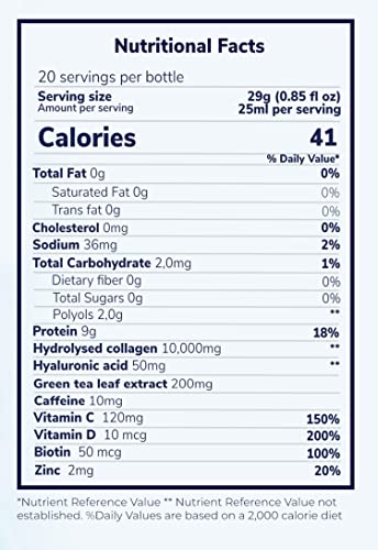 Reverse Life Marine Collagen + Green Tea Liquid Supplement Drink High-Strength 10,000mg Hydrolysed Reverse Life uk supplements
