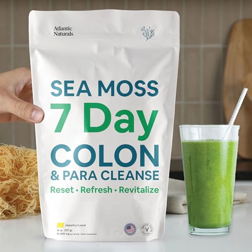 Atlantic Naturals Sea Moss 7 Day Colon and para Cleanse | Detox, Gut Health and Intestinal Atlantic Naturals uk supplements