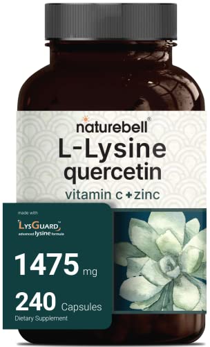 NatureBell L-Lysine 1000mg + Quercetin 250mg Supplement, 240 Capsules, Free Form NatureBell uk supplements