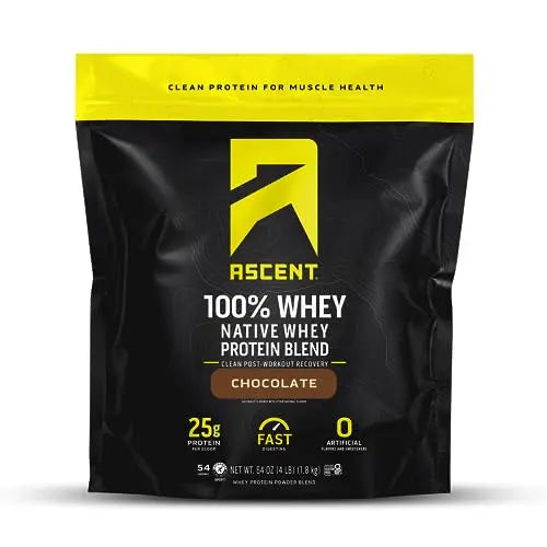Ascent 100% Whey Protein Powder - Post Workout Whey Protein Isolate, Zero Artificial Flavors & Sweeteners Ascent uk supplements