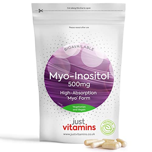 Myo-Inositol Capsules - 500mg x90 Capsules - Pure Premium Quality Myo Inositol Vitamin Just Vitamins uk supplements