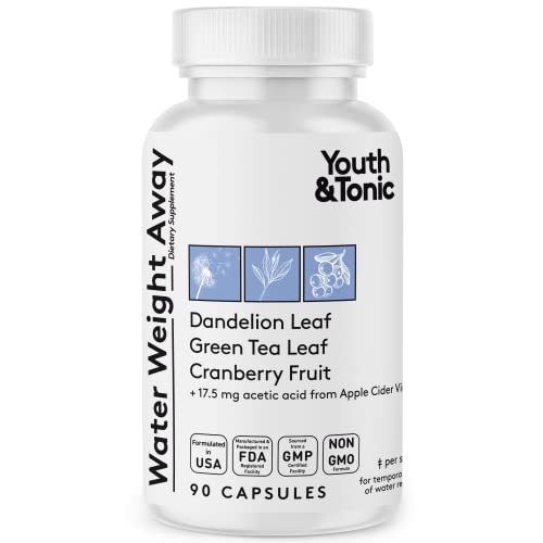 Youth & Tonic Natural Water Pills (90 Count) for Swelling Belly Bloating Youth & Tonic uk supplements