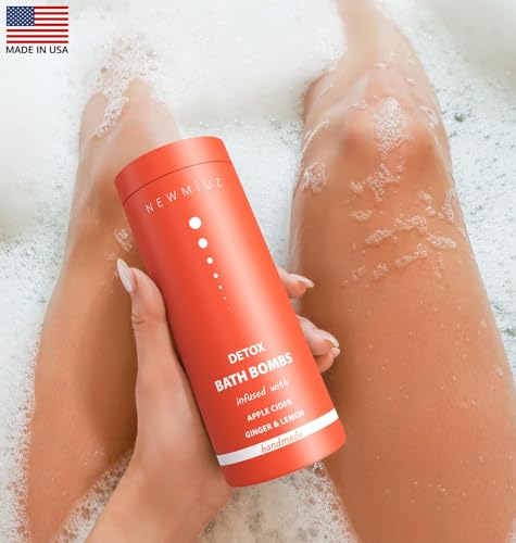 Natural Detox Fizzing Bubble Bath Bombs Apple Cider Ginger & Lemon Essential Oils Cleanse New Miuz uk supplements