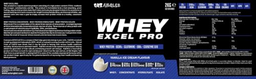 Out Angled Whey Excel Pro Whey Protein Powder Vanilla Flavour, 2kg, 66 Servings, High Protein Powder OUT ANGLED uk supplements