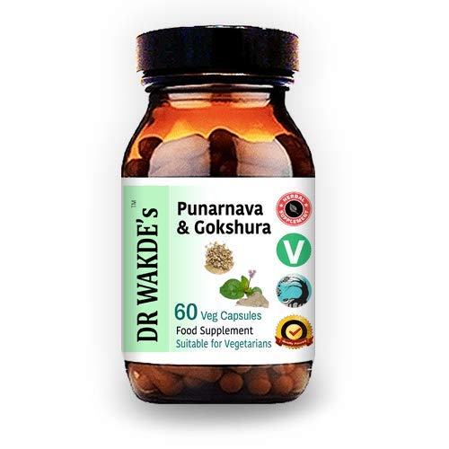 DR WAKDE's Punarnava & Gokshura Capsules (60 Veg Caps, Promotes Healthy Urinary Flush, Ayurvedic Supplement, Vegan, Herbal, All Natural, Made in UK) DR WAKDE's uk supplements