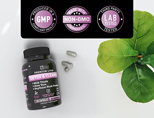 Véla Colon Cleanse & Liver Detox Formula Cleanse - 22 Herbs with Milk Thistle, Turmeric Véla uk supplements