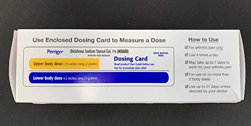 Perrigo Diclofenac Sodium (NSAID) Topical Gel, 1% with dosing Card., 3.53 oz (100 g), arthrits Pain Relief Anti inflamatory for Hand, Wrist, Elbow, Foot, Ankle, Knee. Compare to VOLTAREN 1% Gel. Perrigo uk supplements