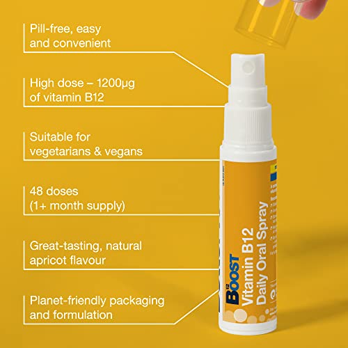 BetterYou Boost Vitamin B12 Daily Oral Spray, Pill-free Vitamin B12 Supplement for Energy Better You uk supplements