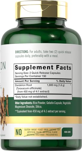 Carlyle Dandelion Root Capsules 1800mg | 300 Count | Non-GMO, Gluten Free Carlyle uk supplements