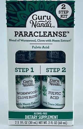 GuruNanda Paracleanse with Wormwood, Clove & Fulvic Acid with Neem Extract - 2 Step GuruNanda uk supplements
