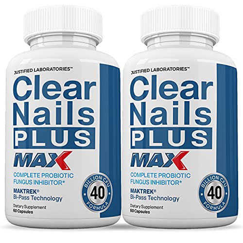 Justified Laboratories (2 Pack) Clear Nails Plus Max Pills 40 Billion CFU Probiotic Supports Justified Laboratories uk supplements