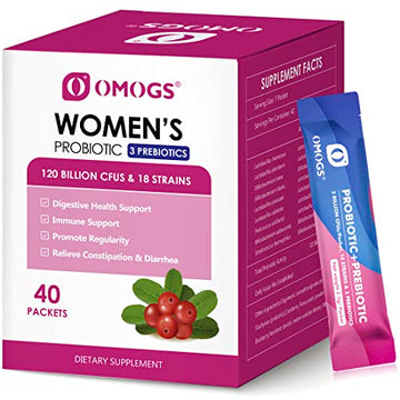 OMOGS Women's Probiotic,120-Billion-CFUs, 18 Strains, with 3 Prebiotics and Cranberry OMOGS uk supplements