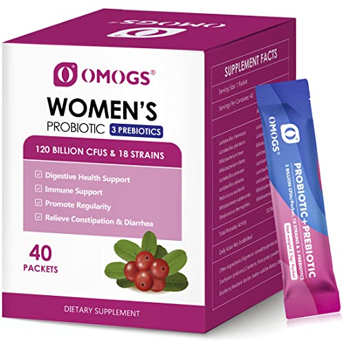 OMOGS Women's Probiotic,120-Billion-CFUs, 18 Strains, with 3 Prebiotics and Cranberry OMOGS uk supplements