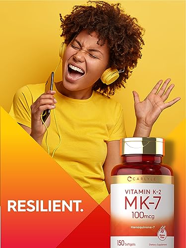 Carlyle Vitamin K2 Supplement 100mcg | K2 MK7 | 150 Softgels | Non-GMO Carlyle uk supplements