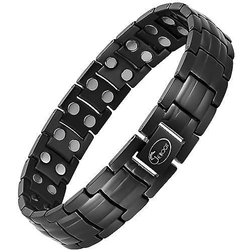 JEROOT Magnetic Bracelets for Men, Pure Titanium Double Row Strong Magnets JEROOT uk supplements
