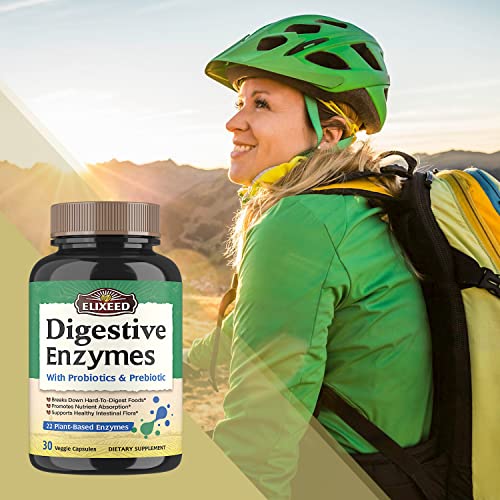 Elixeed Digestive Enzymes Plus Probiotics & Prebiotics, 22 Digestive Enzymes with Amylase Elixeed uk supplements