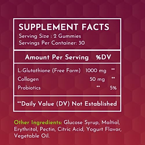 Glutathione Gummies | with Marine Collagen | 1050mg per Serving | Antioxidant Support Sunshyne uk supplements