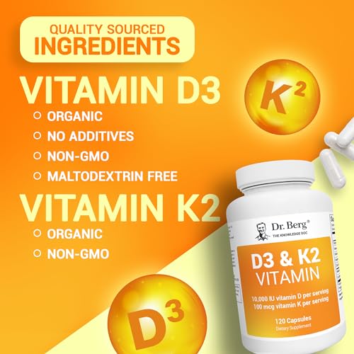 Dr. Berg's Vitamin D3 K2 Supplement w/MCT Oil - Includes 10,000 IU of Vitamin D3 Dr. Berg Nutritionals uk supplements
