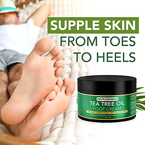 Tea Tree Oil Foot Cream For Dry Cracked Heels Repair - Natural Foot Cream For Dry Cracke USA Naturals uk supplements