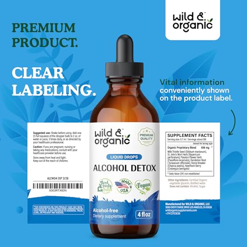 Wild & Organic Alcohol Detox Supplement - Liver Cleance & Repair Formula - Anti Alcohol Wild & Organic uk supplements