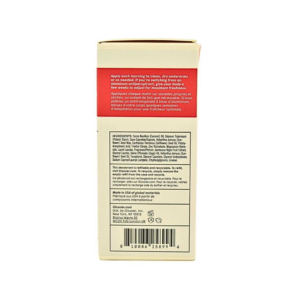 Glossier Deodorant Refillable Holiday Gift Set: Aluminum-Free Stick 2.2 oz + YOU Refill – Coconut Oil Base, Warm & Spicy Glossier uk supplements