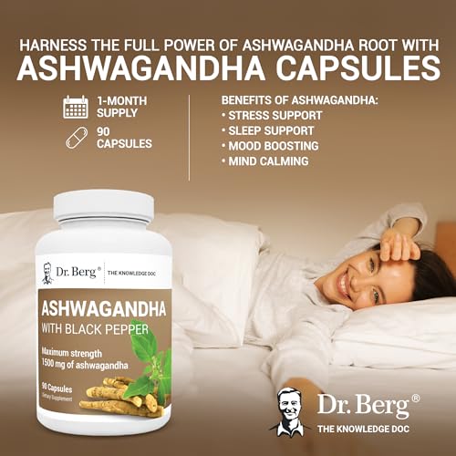 Dr. Berg Ashwagandha Capsules 1500mg - Includes Organic Ashwagandha Root Dr. Berg Nutritionals uk supplements