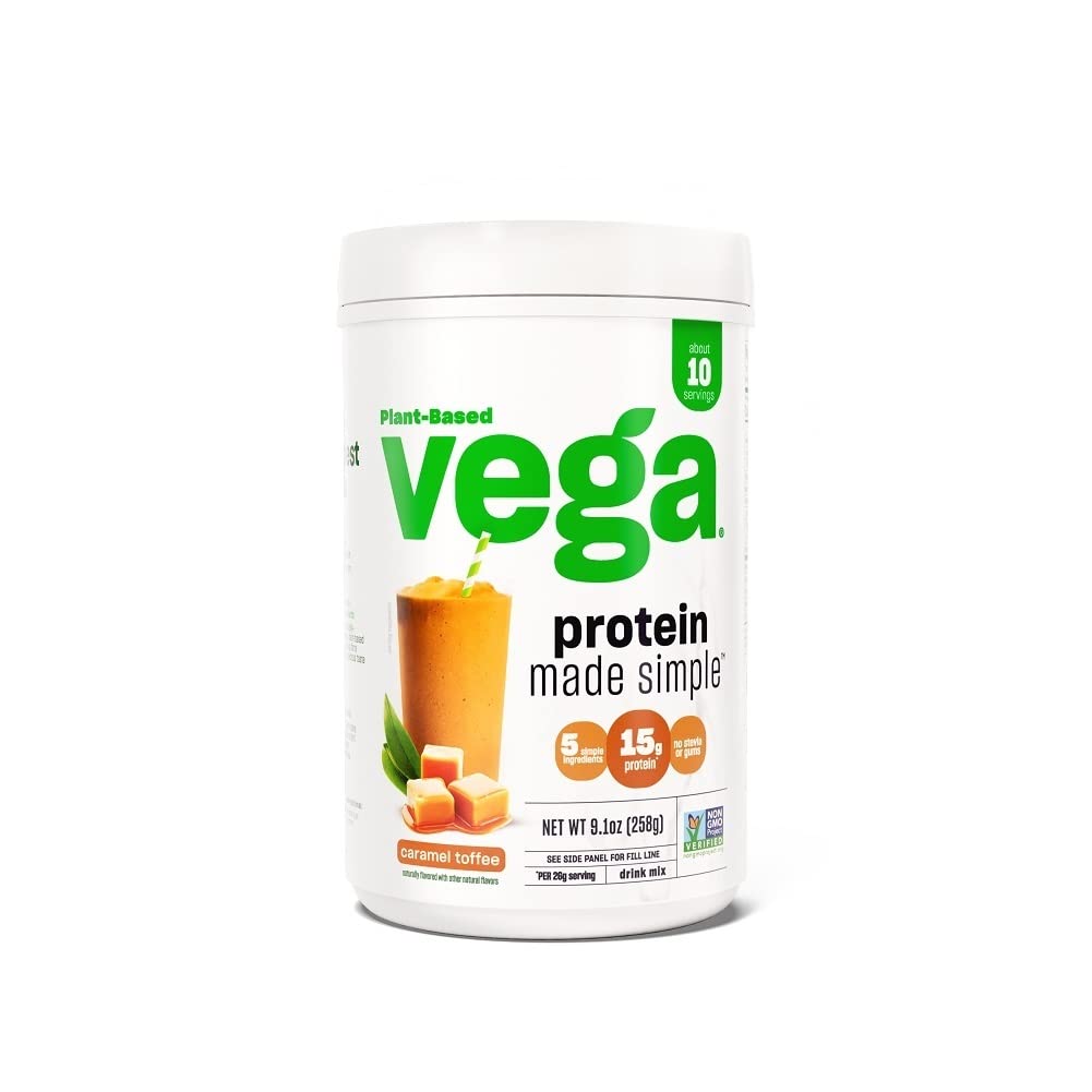 Vega Protein Made Simple, Caramel Toffee - Stevia Free Vegan Protein Powder, Plant Based Vega uk supplements