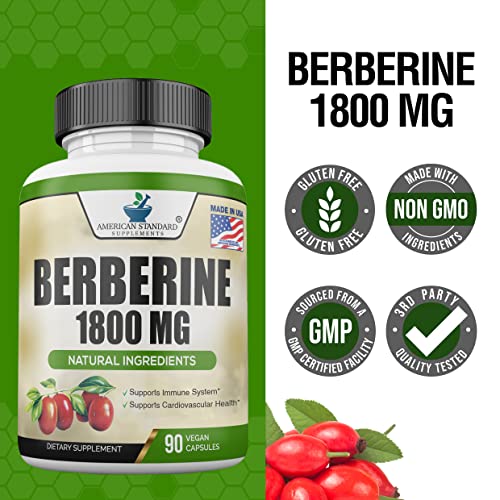 Berberine 1800mg Per Serving, Berberine Supplement, Berberine HCL, Berberine Pills American Standard Supplements uk supplements