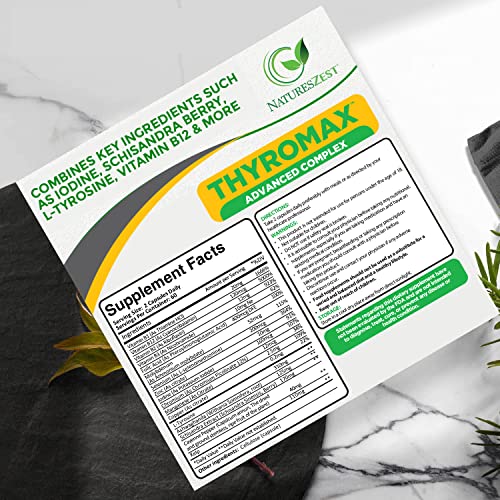 Natures Zest Thyroid Support Supplement for Women & Men - 120 Vegan Capsules Natures Zest uk supplements